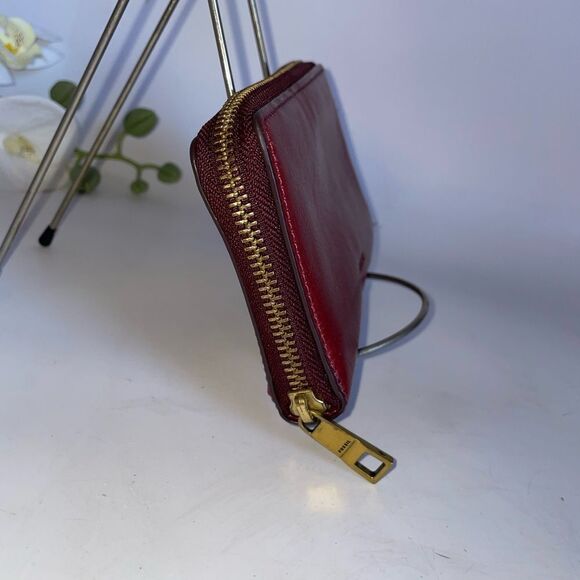 Fossil Burgundy Cell Phone Leather Wallet - Picture 3 of 7